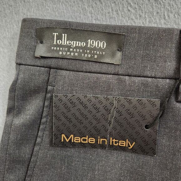 Patrick James Men 38 Black Wool Tollegno 1900 Super 100s Unhem Dress Pants NWT - Picture 5 of 14